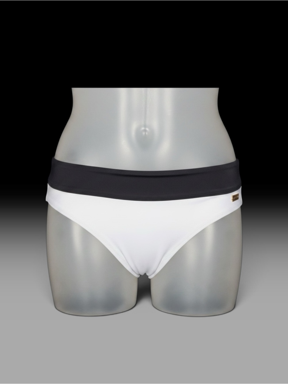 Victoria's Secret Two-Tone Foldover Bikini Bottoms - White & Black